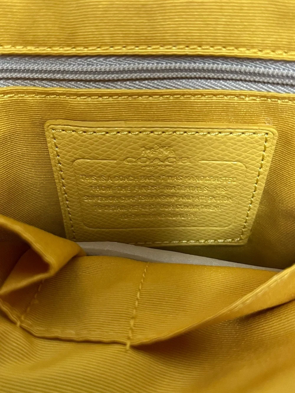 Coach Signature Canvas Crossbody Bag | Beige & Yellow | Excellent Condition